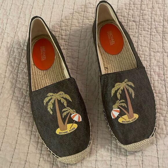 Michael Kors Palm Tree Espadrille Loafers Size 10 - Picture 1 of 11